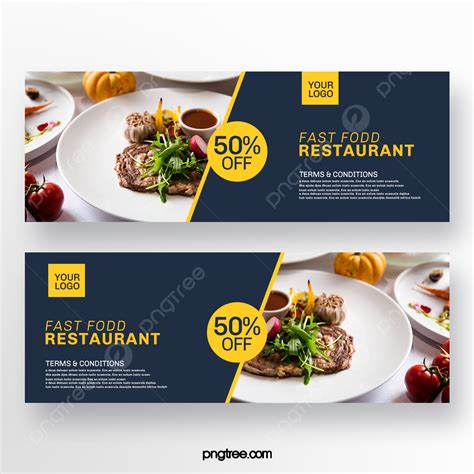 spanduk promosi makanan minimalis biru templat   gratis