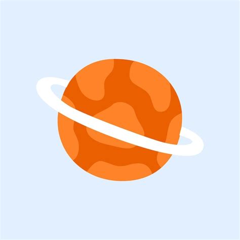 Vector Saturno Planeta Con Anillos Colección Planetas Del Sistema Solar Ilustración De Estilo De