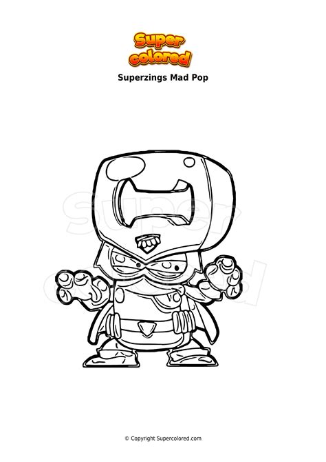 Dibujo Para Colorear Superzings Mad Pop Supercolored