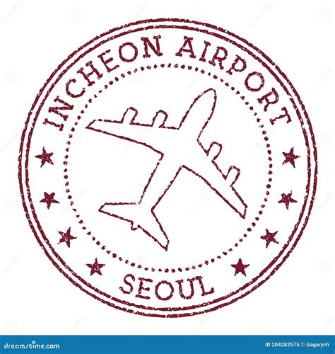 Incheon Airport Seoul Stamp. Stock Vector - Illustration of eastern