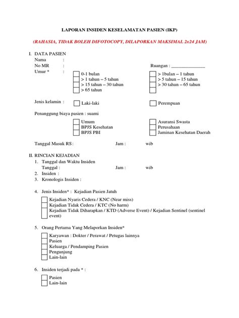 Form Laporan Ikp Contoh Pdf