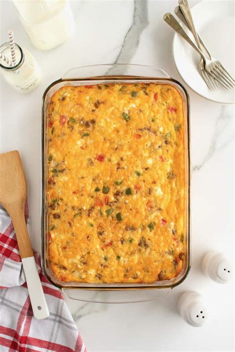 Sausage Egg And Cheese Breakfast Bake The Bakermama