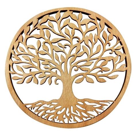 Pendentif Arbre De Vie Dor En Bois Cm Pendentif