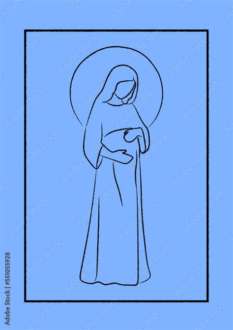 Blessed Virgin Mary Mother Of Jesus Stock Vector Adobe Stock