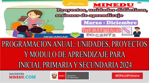 Programacion Anual Unidades Proyectos Y Modulo De Aprendizaje Para