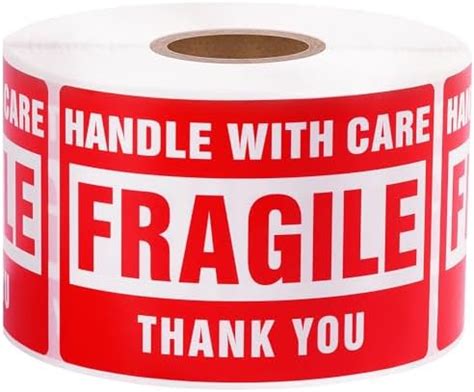 Amazon Red Fragile Warning Stickers For Safe Shipping Packing Of