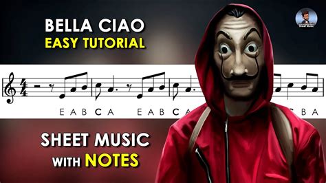 Bella Ciao Sheet Music With Easy Notes For Recorder Violin And Piano