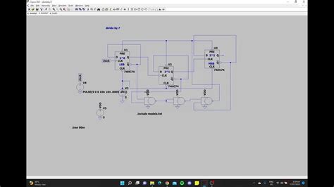 Divide By 7 Counter Using 74hc74 Nand Gate Design Ltspice Simulation Youtube