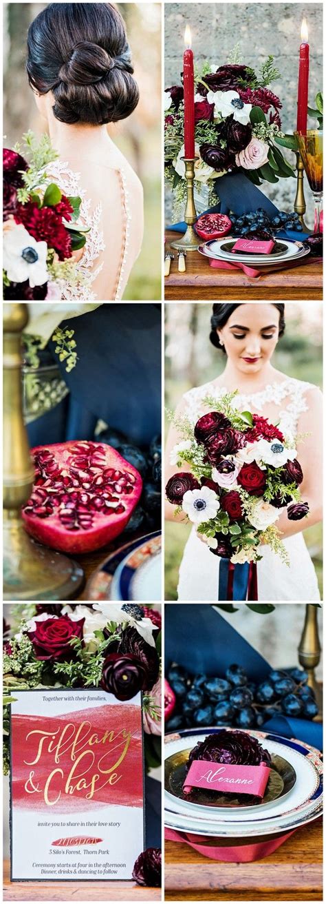 Navy Blue Gold Burgundy Wedding Atelier Yuwa Ciao Jp