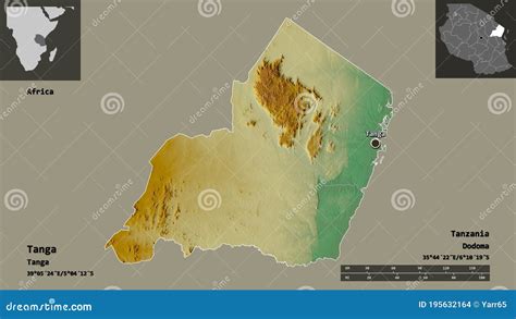 Tanga Region Of Tanzania Previews Relief Stock Illustration