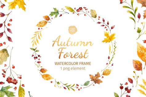 Fall Leaves Wreath, Watercolor Clipart Graphic by ValinMalin · Creative ...