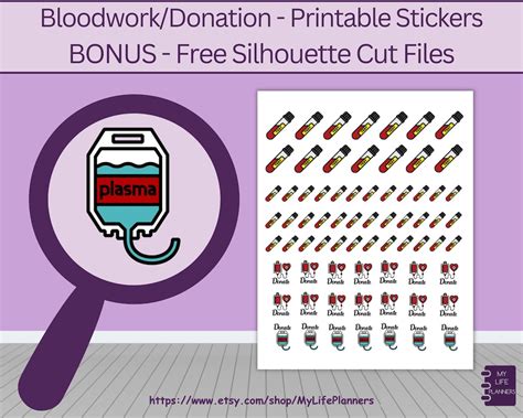 Bloodwork Blood Donation Plasma Donation Planner Stickers Etsy