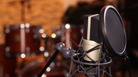 gray and black condenser microphone #macro #lights #background #music # ...