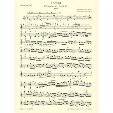 Breitkopf And Härtel Schumann Violinkonzert D Moll Thomann Uk