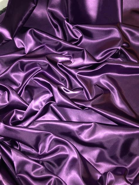 Meter Dark Purple Acetate Heavy Bridal Satin Fabric Wide Etsy Uk