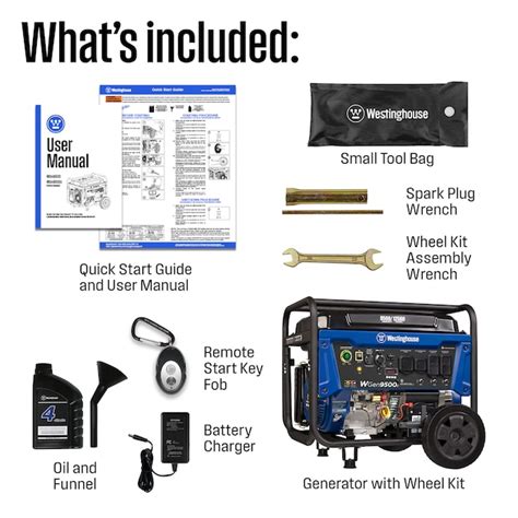 Westinghouse Wgen9500c Remote Electric Start 12500 9500 Watt Single