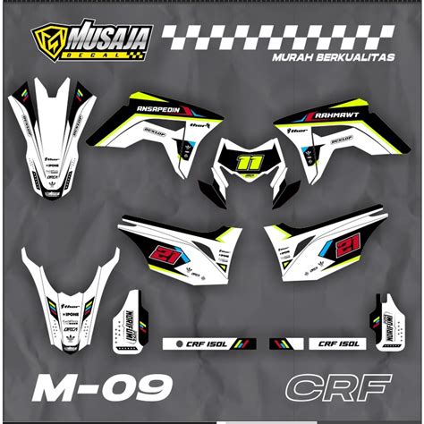 Jual Decal CRF 150L Putih Hitam Stabilo Keren Full Body Dekal Crf 150