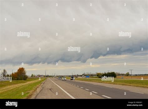 Cloud Formation Threatening Weather Front Saskatoon Saskatchewan