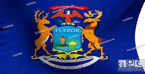 Flag Of Michigan Stock Photo Picture And Royalty Free Image Pic