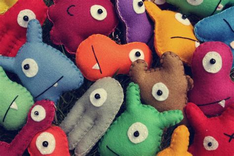 mini felt monster plush toys party favors  babua  etsy felt