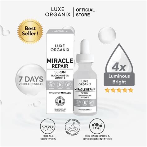 Luxe Organix Miracle Repair Niacinamide 4 Serum 30ml Lazada Ph