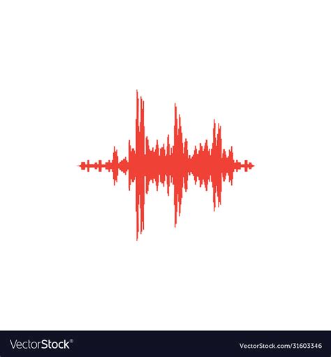 Audio signal red icon on white background Vector Image