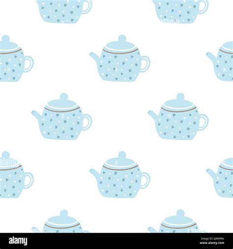 Painted Teapots Seamless Pattern Stock Vector Image Art Alamy