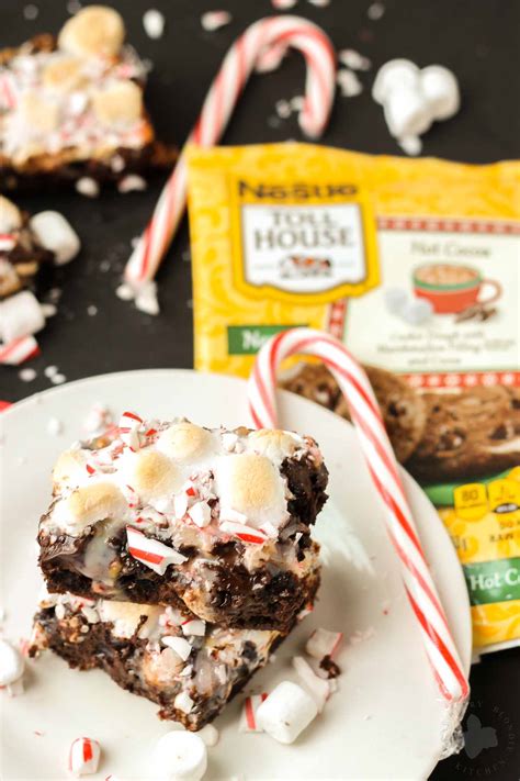 Peppermint Hot Cocoa Cookie Bars Strawberry Blondie Kitchen