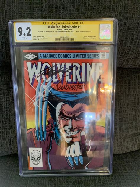 Wolverine Limited Series 1 1982 Cgc 92 Ss 3x Signed Ebay