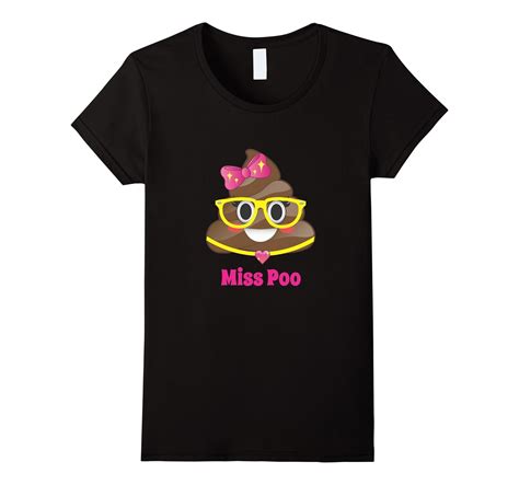 Cute Miss Poo Funny Emoji Pink Bow Cutie Poop T Shirt Pj