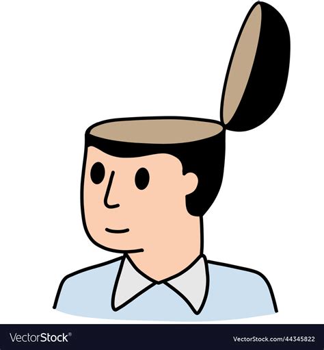 man  open mind empty head royalty  vector image