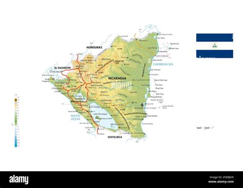 Mapa F Sico Y Pol Tico De Nicaragua Archivo Postscript Encapsulado