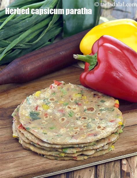 Calories of Herbed Capsicum Paratha | Tarladalal.com