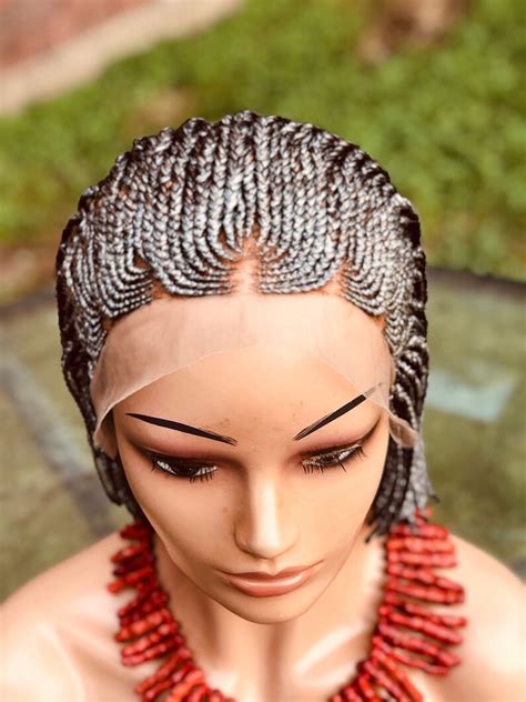 Braided Cornrow Wiggray Wiglength 10inches Etsy