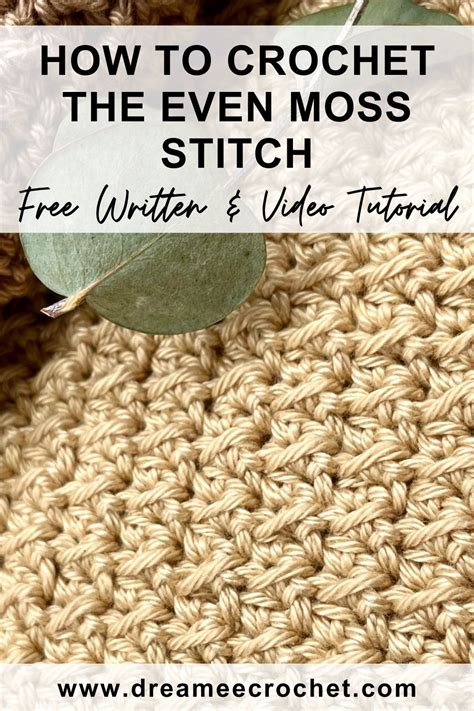 How To Crochet Even Moss Stitch Easy Beginner Tutorial Dreamee Crochet