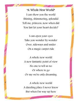 Whole new world lyrics - hacjay