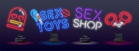 Free Vector Adult Toys In Sex Shop Neon Sign Gender Symbols Joining In Corner Of Signboard