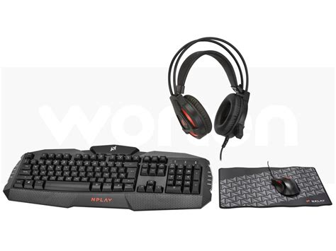 Bundle Gaming NPLAY Dominate 4 0 USB Teclado Auscultadores Rato