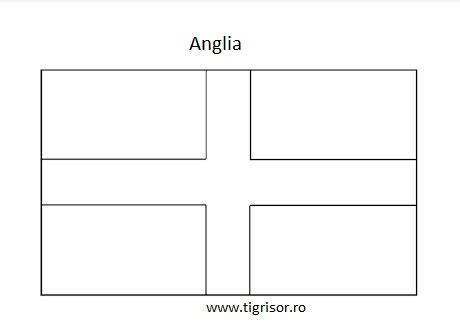 Plansa de colorat cu steagul Angliei - Planse de colorat