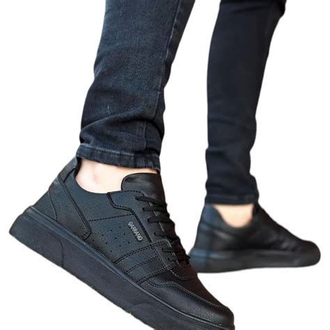 erkek spor sneaker ayakkabi siyah fiyatlari flo