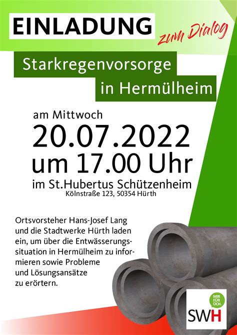 Stadtwerke Hürth Starkregen Einladung zum Dialog