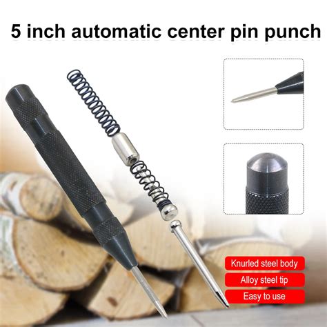 Automatic Center Punch Spring Loaded Locator Woodworking Metal Drill