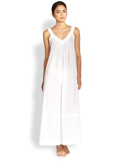 Lyst Donna Karan Cotton Batiste Long Gown In White