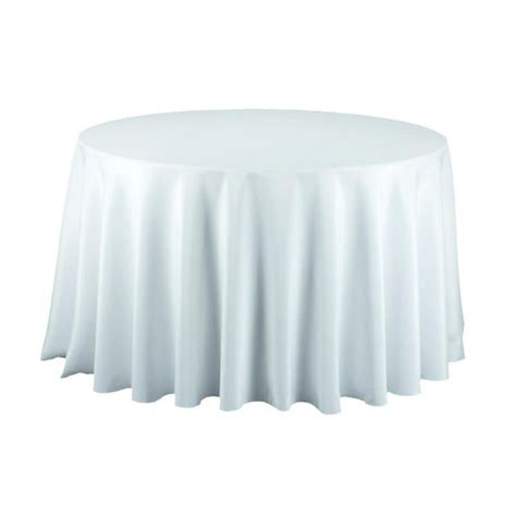 Round Polyester Tablecloth 108 Inch White