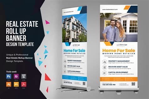 Real Estate Roll Up Banner Signage V Flyers Design Bundles