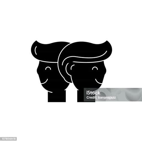 Ilustración De Signo Del Zodiaco Géminis Negro Icono Vector De Señal