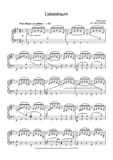 Liebestraum" Sheet Music by Franz Liszt for Piano - Sheet Music Now