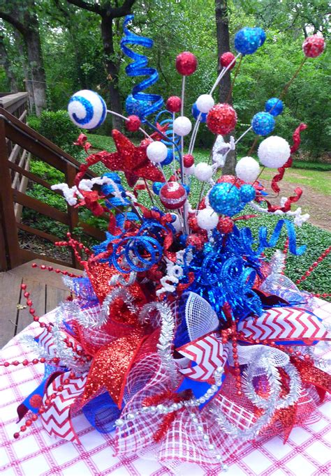 Patriotic Centerpiece July Fourth Centerpiece Patriotic Etsy