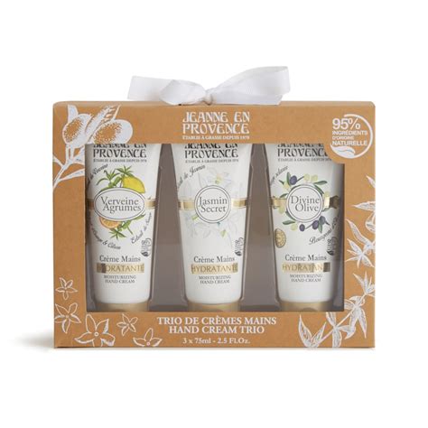 Jeanne en Provence Coffret JEP crèmes mains verveine jasmin olive