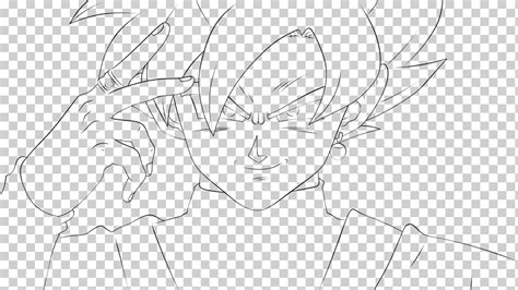 Goku Black Line Art Super Saiyan Sketch Goku Ngulo Blanco Cara Png